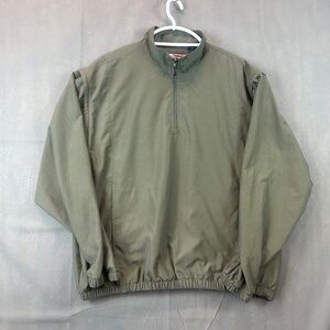 Grand Slam Golf Pullover Jacket Mens XL Olive 1/4 Zip Vest Removable Sleeve